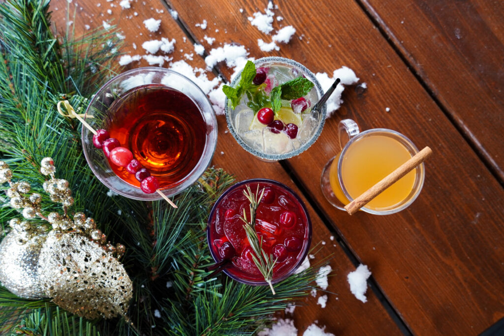 Birds eye image of winter cocktail specials